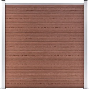 vidaxl Ogrodzenie WPC 6 paneli kwadratowych 1 skośny 1138x186 cm, brąz 3053220 - Ogrodzenia - miniaturka - grafika 2