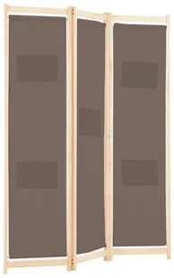 vidaXL Parawan 3-panelowy, brązowy, 120x170x4 cm, tkanina vidaXL - Parawany - miniaturka - grafika 3