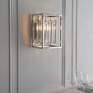 Endon Kinkiet LAMPA ścienna ACADIA 81932 Endon prostokątna OPRAWA metalowa klatka glamour z kryształkami przezroczysta chromowana 81932 - Lampy ścienne - miniaturka - grafika 4