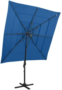 vidaXL 4-poziomowy parasol na aluminiowym słupku, lazurowy, 250x250 cm 313827 - Parasole ogrodowe - miniaturka - grafika 2