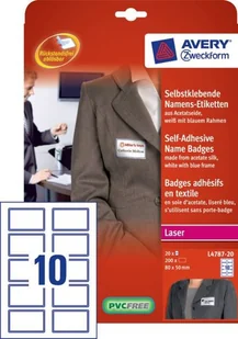 Avery Zweckform Identyfikator do zadruku samoprzylepny 80 x 50mm ZF biały ramka czerwona L4786-20 - Identyfikatory - miniaturka - grafika 2