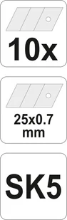 Yato OSTRZA ŁAMANE 25MM 10SZT (YT-7530) - Akcesoria do elektronarzędzi - miniaturka - grafika 6