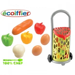 Ecoiffier Smoby - Wózek Wózek na zakupy z art. spożywczymi NOWY 977 - Zabawy w naśladowanie dorosłych - miniaturka - grafika 2