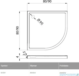 New Trendy New Cantare 80x80x4 B-0381 - Brodziki prysznicowe - miniaturka - grafika 2