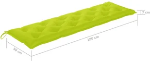vidaXL Ławka ogrodowa z jasnozieloną poduszką, 175 cm, drewno tekowe 3062810 - Ławki ogrodowe - miniaturka - grafika 11