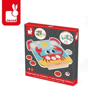 Janod Układanka Drewniana Magnetyczna z Tablicą Uczę Się Kolorów, - Układanki dla dzieci - miniaturka - grafika 2