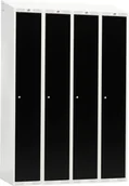 Szafy biurowe - AJ Szafka do przebieralni -4 sekcje 1900x550x1200mm Kolor drzwi: czarny 335036 - miniaturka - grafika 1