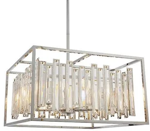 Endon Glamour LAMPA wisząca ACADIA 81931 Endon prostokątna OPRAWA metalowa klatka ZWIS z kryształkami chrom przezroczysta 81931 - Lampy sufitowe - miniaturka - grafika 2