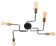 Lampy sufitowe - Helam Żyrandol natynkowy TUBE 5xE27/60W/230V czarny - miniaturka - grafika 1