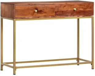 vidaXL vidaXL Stolik typu konsola, 100 x 50 x 76 cm, lite drewno akacjowe - Konsole i sekretarzyki - miniaturka - grafika 2