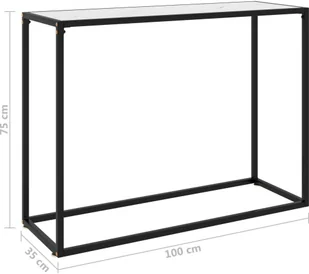 VidaXL Lumarko Stolik konsolowy, biały, 100x35x75 cm, szkło hartowane 322813 VidaXL - Ławy i stoliki kawowe - miniaturka - grafika 6