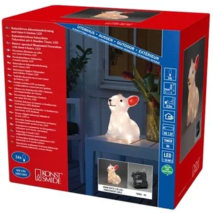 Konstsmide SEASON Figurka świetlna Królik, na baterie - Lampy ogrodowe - miniaturka - grafika 2