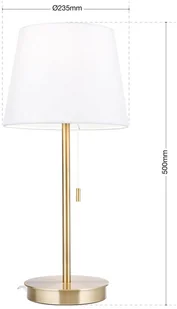 Orion Lampa stołowa Ludwig port USB biała/stary mosiądz - Lampy stojące - miniaturka - grafika 5