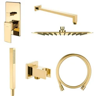 Oltens Oltens GOTA Zestaw bateria podtynkowa z deszczownicą 30 cm Vindel S) i kompletem prysznicowym Sog złoty połysk 36604800 - Baterie podtynkowe - miniaturka - grafika 2