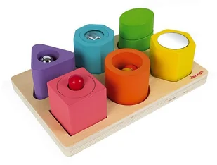 Janod KSZTAŁTY I DŹWIĘKI drewniana układanka sensoryczna J05332 - Układanki dla dzieci - miniaturka - grafika 8