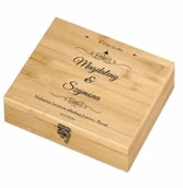 Zestawy do wina - Murrano Elektryczny korkociąg zestaw do wina w skrzynce z nadrukiem dla pary - miniaturka - grafika 1