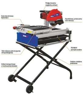 Dedra Polska DED7823 PIŁA PILARKA PRZECINARKA DO CERAMIKI GLAZURY PŁYTEK KAMIENIA BUDOWLANA EWIMAX OFICJALNY DYSTRYBUTOR - AUTORYZOWANY DEALER 5902628782304 - Narzędzia glazurnicze - miniaturka - grafika 3