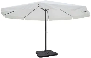 vidaXL Biały parasol ogrodowy z przenośną aluminiową podstawą vidaXL - Parasole ogrodowe - miniaturka - grafika 2
