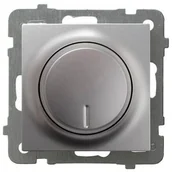 Gniazdka elektryczne - Ospel AS srebrny ściemniacz obrotowy ŁP-8G/m/18 ŁP-8G/m/18 - miniaturka - grafika 1