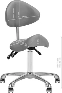 ACTIVESHOP Taboret Kosmetyczny 1004 Giovanni Szary 10003_141631 - Krzesła i taborety kosmetyczne - miniaturka - grafika 9