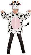 Stroje karnawałowe - Widmann Andreas 97454  kostium dziecięcy krowa z pluszu, kurtka z kapturem i maska, biały, 104, biały 97454 - miniaturka - grafika 1