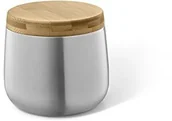 Kosze na śmieci - Zack 20867 " skuteczne "puszka na zapasy 0,6 L, stal nierdzewna matowa i z bambusa pokrywa 20867 - miniaturka - grafika 1