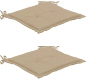 Poduszki ogrodowe - vidaXL Poduszki na krzesła ogrodowe, 2 szt., beżowe, 50 x 50 x 3 cm - miniaturka - grafika 1