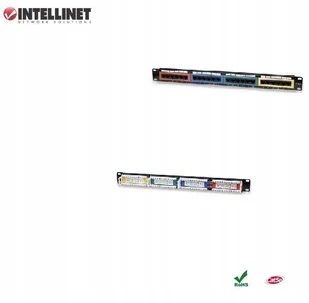 Intellinet Patch panel UTP Cat5e 24-porty RJ45 19cali 1U z kolorowymi modułami 513678 - Pozostałe akcesoria sieciowe - miniaturka - grafika 6