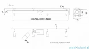 Schedpol Schedline odpływ liniowy z maskownicą slight steel 90x3,5cm SOLSL-90035 | - Syfony - miniaturka - grafika 2