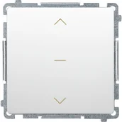 Wyłączniki światła i elektryczne - Simon Łącznik żaluzjowy podtynkowy pojedynczy trójpozycyjny 1-0-2) Mega Basic BMZW1K.01/11 biały - miniaturka - grafika 1