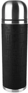 Shakery i bidony sportowe - EMSA 515714 butelka termoizolacyjna termos Senator 1 L, 100% szczelności, 12 godzin napoje gorące / 24 godziny zimne, nalewanie bez kapania, kubek do picia, kolor czarny 515714 - miniaturka - grafika 1