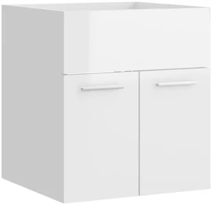 vidaXL vidaXL Zestaw mebli łazienkowych, wysoki połysk, biały, płyta wiórowa - Meble łazienkowe - miniaturka - grafika 7