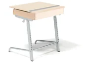 Meble do szkół i przedszkoli - AJ Produkty Ławka szkolna Axiom, srebrny, laminat w kolorze brzoza - miniaturka - grafika 1