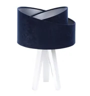 Lampy stojące - ImoLight Lampka stołowa mini-trójnóg biały Awena Granatowo-srebrna - miniaturka - grafika 1