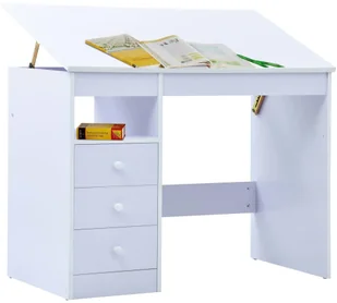 vidaXL Biurko dla dzieci z odchylanym blatem, białe vidaXL - Biurka dla dzieci - miniaturka - grafika 10