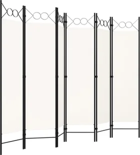 vidaXL Parawan 6-panelowy, biały, 240 x 180 cm vidaXL - Parawany - miniaturka - grafika 3