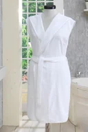 Szlafroki damskie - Soft Cotton DURU damski pluszowy szlafrok z kapturem L Biały 1111 - miniaturka - grafika 1