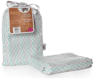 XKKO Bambusowy muślinowy otulacz XKKO BMB 120x120 - Scandinavian Mint Chevr BMB120044 - Akcesoria do karmienia - miniaturka - grafika 2