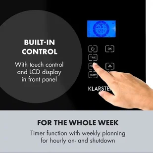 Klarstein Klarstein Norderney Grzejnik konwekcyjny termostat timer 2000 W 30 m kolor czarny ACO14-Norderney2000B - Ogrzewanie przenośne Klarstein Klarstein Norderney Grzejnik konwekcyjny termostat timer 2000 W 30 m kolor czarny ACO14-Norderney2000B - Ogrzewanie przenośne - miniaturka - grafika 4