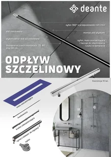 Deante Odpływ liniowy szczelinowy 70cm Deante KON 007S - Odpływy liniowe - miniaturka - grafika 7