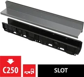 Syfony - Alca PLAST Alcaplast Odwodnienie zewnętrzne szczelinowe asymetryczne 100 mm stal nierdzewna AVZ101-R321 ! - miniaturka - grafika 1