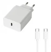 Ładowarki do telefonów - WG Ładowarka sieciowa 1xUSB-C PD 18W + USB-C kabel 8027) Biała - miniaturka - grafika 1