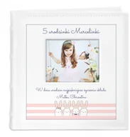 Albumy fotograficzne - NA Murrano Album mały z oknem nadruk dedykacja dla dziewczynki 5 urodziny ALB-SO-WH-UV-032 - miniaturka - grafika 1