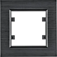 Klawisze i ramki - Hager LUMINA-PASSION-Ramka-1-krotna-aluminium-czarne WL9013 - miniaturka - grafika 1