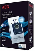 Akcesoria do odkurzaczy - AEG GR201S s-bag worek do odkurzacza Classic Long Performance (4 worki do odkurzacza zapewniające stałą wysoką moc ssania, optymalną filtrację, zamknięcie higieniczne, 60% więcej siły ssącej, biały) 900168474 - miniaturka - grafika 1