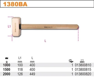 Beta MŁOTEK 2-OBUCHOWY NIEISKRZĄCY 1500G 1380BA/1500 - Młotki - miniaturka - grafika 2