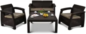 Meble ogrodowe - Curver Zestaw mebli ogrodowych Corfu Set Family brąz/taupe BK-001176 + 20 zł na pierwsze zakupy BK-001176 - miniaturka - grafika 1