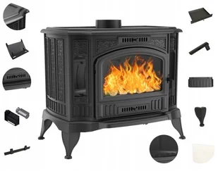 Kratki.pl Marek Bal Piec żeliwny koza K9 z turbofanem  130 10 kW KOZA/K9/130/TF - Kominki wolnostojące - miniaturka - grafika 3