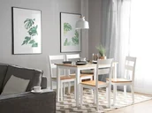 Krzesła - Beliani Zestaw do jadalni 2 krzesła biało-brązowe GEORGIA - miniaturka - grafika 1