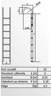 Drabex 996 99674722 Drabina aluminiowa opieralna anodowana 10 stopniowa wysokość robocza 4,50m) 74722-uniw - Drabiny - miniaturka - grafika 2